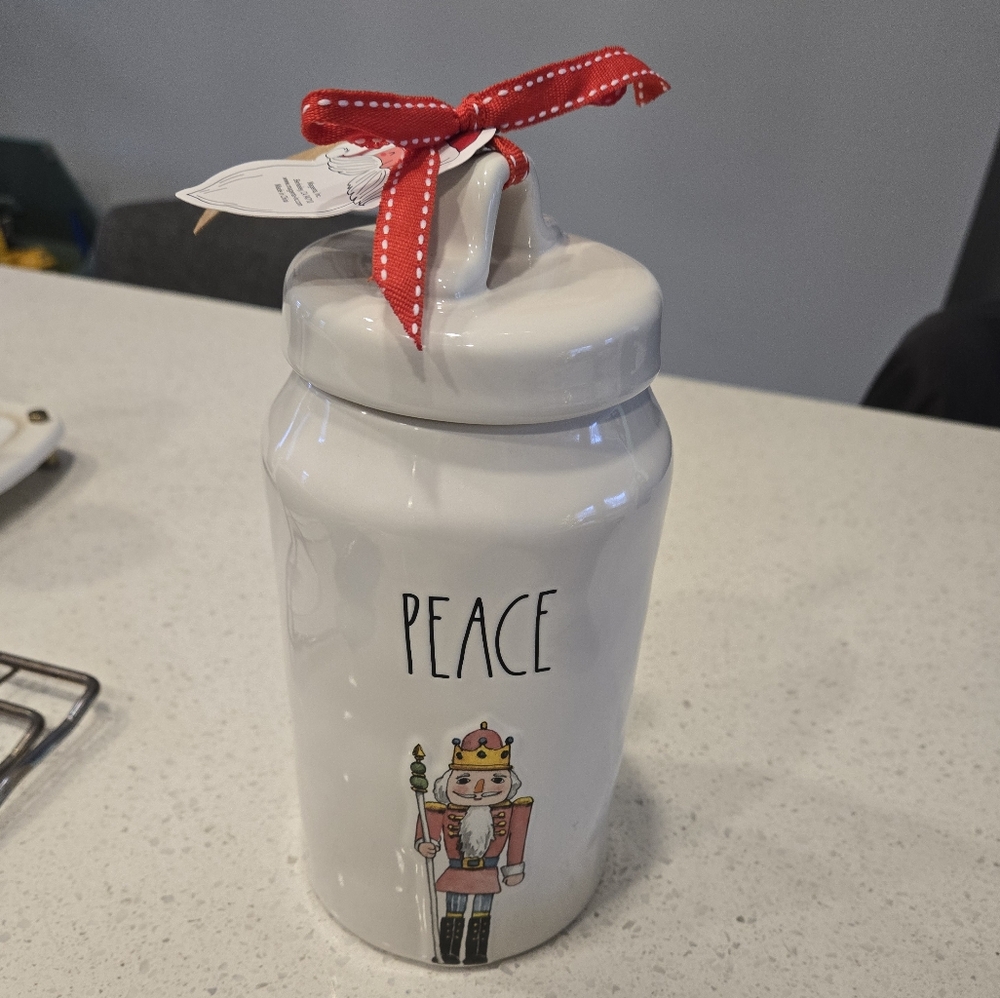 NWT rae dunn cookie canister "peace"